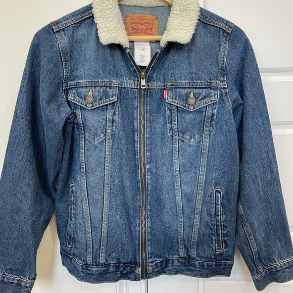Levi Strauss Boy’s Jean Jacket Trucker Sherpa Collar Denim, Vintage, sz Large - Picture 4 of 8